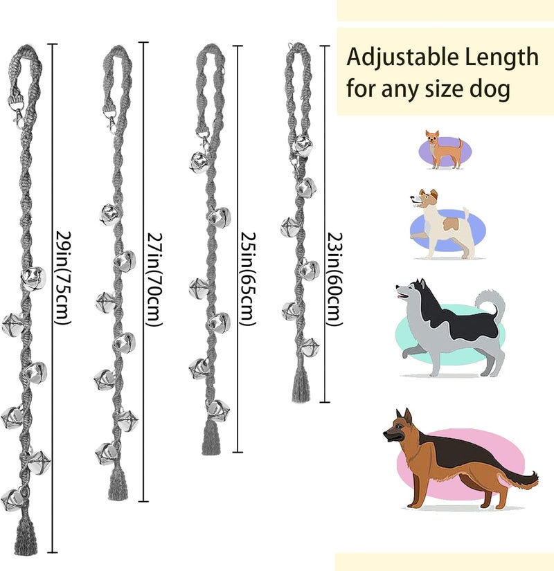 GINIDEAR Dog Bells to Go Outside & Puppy Potty Training, Adjustable Dog Door Bell Ring to Go Potty, Handmade with Premium Yarn. Twisted Style, Grey 2 Count - Image 5